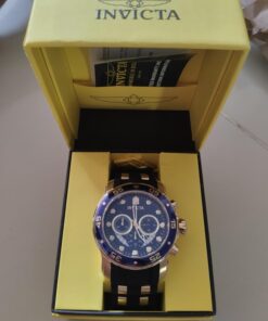 Invicta Men's 6983 Pro Diver Collection Chronograph Blue Dial Black Polyurethane Watch 35 61uCXoqeHYL