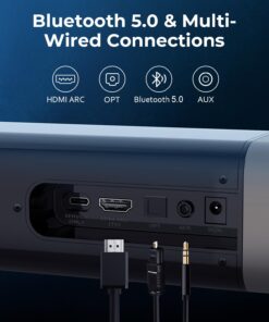MZEIBO Sound Bars for TV, Bluetooth Soundbar for TV, 50W TV Sound Bar with 4 Drivers and Remote Control, Home Audio TV Speakers Sound Bar with HDMI(ARC)/Optical/AUX Connect 20 61uCXy4QzIL