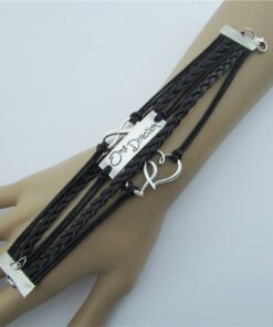 Ebuyingcity Fashion Infinite Bracelet Leather Knit Rope Love Direction Heartpunk Charms 13 61uDqyyuDGL