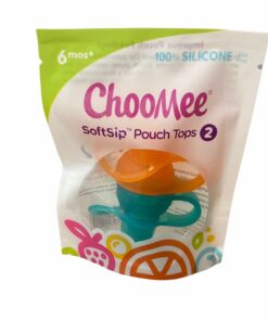 ChooMee SoftSip Food Pouch Top | Baby Led Weaning | No Spill Flow Control Valve, Protects Childs Mouth, 100% Silicone, BPA Free | 2CT Orange Aqua 40 61uFLx6hUjL 1