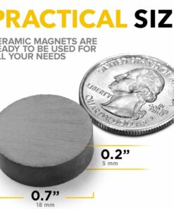 X-Bet Magnet Ceramic Magnets - Round Disc - Flat Circle Magnets Bulk for Crafts, Science & Hobbies - Perfect for Refrigerator, Whiteboard, Fridge and Science Experiments 100 PCs 24 61uFSKG0yCL