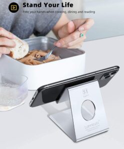 Alternative view of Lamicall Cell Phone Stand, Desk Phone Holder Cradle, Compatible with Phone 12 Mini 11 Pro Xs Max XR X 8 7 6 Plus SE, All Smartphones Charging Dock, Office Desktop Accessories - Silver Sliver