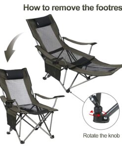 OUTDOOR LIVING SUNTIME Camping Folding Portable Mesh Chair with Removabel Footrest Army Green 33 61uFf nqeGL