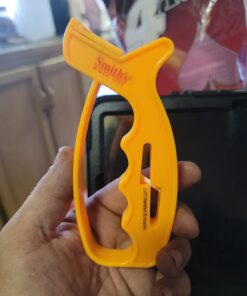 Smith’s JIFF-S 10-Sec Knife & Scissors Sharpener - Right & Left-Handed Scissors - Carbide Blades - Outdoor Sharpener for Pocket, Hunting, Fishing & Kitchen Knives - Handheld Pullover Sharpener 24 61uGbmPfgnL