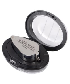 40X Full Metal Illuminated Jewelry Loop Magnifier, XYK Pocket Folding Magnifying Glass Jewelers Eye Loupe with LED(LED Currency Detecting/Jewelry Identifying) 1 31 61uH117x71L