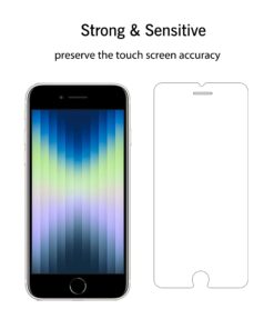 Ailun Screen Protector Compatible for iPhone SE 2020 2nd/2022 3rd Generation, iPhone 8,7,6s,6, 4.7-Inch Tempered Glass 0.25mm Case Friendly 3 Pack Clear 21 61uIiUDGneL