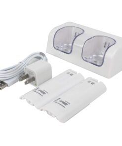 Alternative view of Kulannder Wii Remote Battery Charger(Free USB Wall Charger+Lengthened Cord) Dual Charging Station Dock with Two Rechargeable Capacity Increased Batteries for Wii/Wii U Game Remote Controller (White)