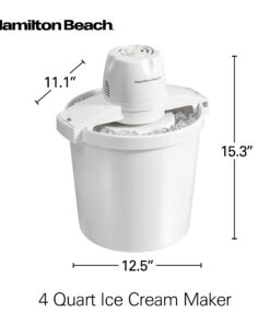 Alternative view of Hamilton Beach Electric Automatic Ice Cream Maker & Frozen Yogurt Machine, Makes Custard, Sorbet, Gelato and Sherbet, 4 Quart, White
