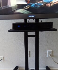 PERLESMITH Rolling/Mobile TV Cart with Wheels for 32-82 Inch LCD LED 4K Flat Screen TVs - TV Floor Stand with Shelf Holds Up to 100 lbs, Height Adjustable Trolley Max VESA 600x400mm- PSTVMC05 33 61uQWtlqvaL