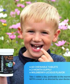 6 Billion CFU Kids/Children's Probiotics with Prebiotics, Sunfiber and Fos, for 10x More Effectiveness. One A Day Great Taste Chewable Probiotic, 2 Months Supply Per Bottle 21 61uRZ9TE0ML