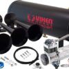 Vixen Horns Train Horn Kit for Trucks/Car/Semi. Complete Onboard System- 200psi Air Compressor, 2.5 Gallon Tank, 3 Trumpets. Super Loud dB. Fits Vehicles like Pickup/Jeep/RV/SUV 12v VXO8325/3118B 49 61uY0KmKscL