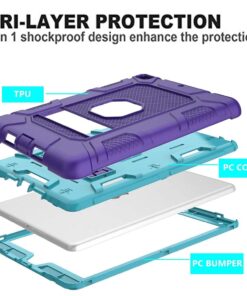 Rantice iPad 6th Generation Cases, iPad 5th Generation Case, iPad Air 2 Case, iPad 9.7 Case, Shockproof Rugged Drop Protection Cover Built with Kickstand for iPad 9.7'' A1893/A1954/A1822/A1823 Purple+Dark blue 10 61uZ6cvZ RL