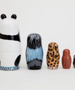 Bits and Pieces - Nesting Endangered Species-Hand Painted Wooden Nesting Dolls - Set of 5 Dolls from 5.5" Tall Nesting Zoo Friends 7 61ubrpSR0ML