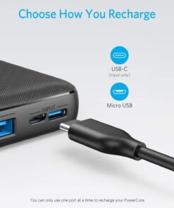 Anker Portable Charger, Power Bank, 20,000mAh Battery Pack with PowerIQ Technology and USB-C (Recharging Only) for iPhone 15/15 Plus/15 Pro/15 Pro Max, iPhone 14/13/12 Series, Samsung Galaxy (Black) Black 30 61udGdA6IKL