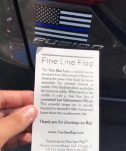 Thin Blue Line Flag Decal - 3x5 in. Black White and Blue American Flag Sticker for Cars and Trucks - in Support of Police and Law Enforcement Officers (1) 1 30 61uerfotqHL