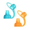ChooMee SoftSip Food Pouch Top | Baby Led Weaning | No Spill Flow Control Valve, Protects Childs Mouth, 100% Silicone, BPA Free | 2CT Orange Aqua 48 61ug7AscTZL 1