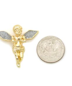 Fashion 21 Sparkled Micro Baby Angel Cherub Pendant 2mm 24 inches Box Chain Necklace Gold Silver Tone 23 61ulBZh5wAL