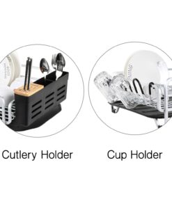 KINGRACK Aluminum Dish Drying Rack,Large Dish Rack and Drain Board Set,Kitchen Dish Rack 25 61um414IjnL