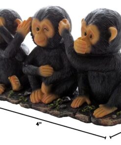 No Evil Monkeys Figurine for African Jungle Safari Decor Sculptures or Chimps Statues and Decorative Animal Lover Gifts by Home-n-Gifts 12 61uoEvwRQ3L
