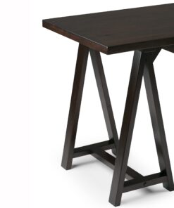 SIMPLIHOME Sawhorse SOLID WOOD Modern Industrial 60 inch Wide Home Office Desk, Writing Table, Workstation, Study Table Furniture in Dark Chestnut Brown 21 61uvQMSnA9L