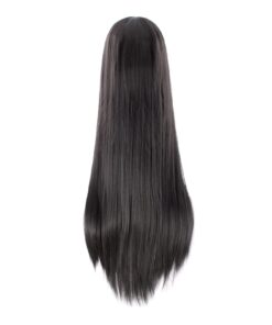 Alternative view of MapofBeauty 40 Inch/ 100 cm Carve Long Straight Cosplay Wig Anime Costume Party Wig (Black) Black
