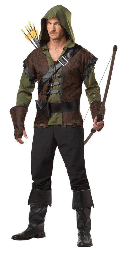 Mens Realistic Robin Hood Costume Large Brown