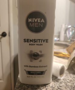 Nivea Men Sensitive Body Wash with Bamboo Extract, 3 Pack of 16.9 Fl Oz Bottles 32 61v tyZ 9qL