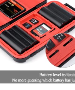 Camera Battery and Memory Card Storage Case, SD CF Memory Cards Holder Case, Waterproof & Shockproof Plastic Tank Organizer for Nikon, Canon Camera Batteries, Good for Outdoor Travel Use 18 61v1sJDff2L