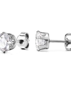 Alternative view of MOWOM Women's Silver Tone 3~8mm 12PCS Stainless Steel Stud Earrings CZ Set (6 Pairs)