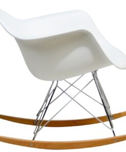Modway Mid-Century Modern Molded Plastic Kid's Size Lounge Chair Rocker in White 26 61v2zeENDaL
