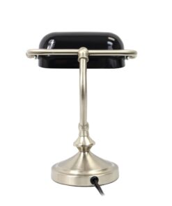Simple Designs LT3057-BLK Traditional Mini Banker's Lamp with Glass Shade, Black 10 61v3hPtPE7L