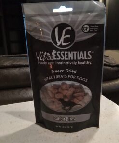 Vital Essentials Freeze Dried Dog Treats, Dog Snacks Made in The USA, All Natural Dog Treats, Great Training Treats for Dogs, Rabbit Bites 2.0 oz 2 Ounce (Pack of 1) 15 61v7ITXnL
