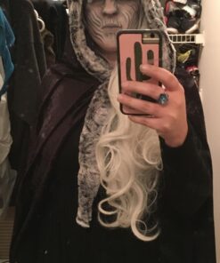 Rbenxia Curly Cosplay Wig Long Hair Heat Resistant Spiral Costume Wigs Anime Fashion Wavy Curly Cosplay Daily Party Silver 32" 80cm 49 61v7QCtVluL