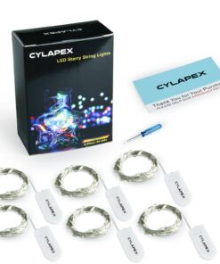 CYLAPEX 6 Pack Multicolor Fairy String Lights Battery Operated Fairy Lights Firefly Lights Micro LED Starry String Lights on 3.3ft/1m Silvery Copper Wire for DIY Christmas Decoration Costume Wedding 24 61v83l9DmBL