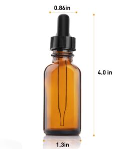 Yesker Amber Glass Bottles for Essential Oils with Glass Eye Dropper 30 ml (1oz) for Essential Oils, Chemistry Lab Chemicals, Colognes & Perfumes- Pack of 6 6 Pack 21 61v8UQNMuWL