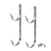 Gray Bunny Pool Pole Hanger, 2 Piece Nickel Gray Premium Aluminum Swimming Pool Accessories Hook Set, for Telescopic Poles, Skimmers, Leaf Rakes, Nets, Brushes, Vacuum Hose, Garden Tools 1 Pack (2 Hooks) 9 61vAI8u267L
