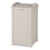 Suncast 33 Gallon Hideaway Trash Can for Patio - Resin Outdoor Trash with Lid - Use in Backyard, Deck, or Patio - Taupe 1 Pack 8 61vEo4XLX3L
