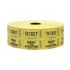 INDIANA TICKET CO. Raffle Tickets Double Roll, 50/50 Raffle Tickets, Tickets for Events, Carnivals, Door Prizes, Drinks and More (2,000, Yellow) 2,000 2 61vFk on10L