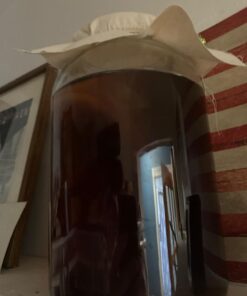 Cornucopia 1 Gallon Glass Kombucha Jar w/Cotton Cloth Cover & Plastic Lid for Storage after Brewing 21 61vIJgGPc0L