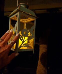 Solar Lantern Outdoor Hummingbird Blue Decor Antique Metal and Glass Construction Mission Solar Garden Lantern Indoor and Outdoor Solar Hanging Lantern Entirely Solar Powered Lantern Low Maintenance 1 Pack 28 61vLDWNqgvL