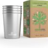 Stainless Steel Cups 10 oz Tumbler (4 Pack) - Premium Metal Drinking Glasses | Stackable Durable Cup (10 oz) 10 oz - Steel 23 61vLdbv1I6L
