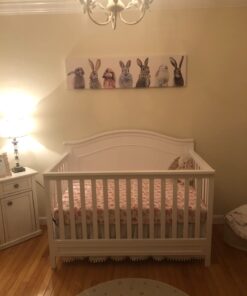 TILLYOU Ruffled Crib Skirt with Pompoms, Microfiber Nursery Crib Toddler Bedding Skirts for Baby Boys Girls, 14'' Drop, White Polyester 28 61vMbzFqXL