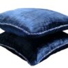 The HomeCentric Decorative Navy Blue Pillow Covers 16x16 inch (40x40 cm), Velvet Cushion Cover with Zipper, Solid Color, Contemporary Throw Pillow Covers - Navy Shimmer 16" x 16" 36 61vPNINcvDL