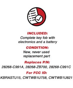 KeylessOption Keyless Entry Remote Control Car Key Fob Replacement for KBRASTU15-Red (Pack of 2) Red 14 61vQBgE67wL