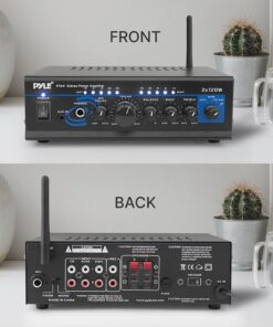 Alternative view of Pyle Home Home Audio Power Amplifier System with Bluetooth - 2X120W Mini Dual Channel Mixer Sound Stereo Receiver Box w/ RCA, AUX, Mic Input - For Amplified Speakers, PA, Theater, Studio Use -PTA4