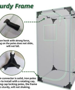 Green Hut 2x2 Grow Tent, 24"x24"x36" 600D Mylar Hydroponic Growing Tents for Plants Inside Reflective Grow Tent Growing Room Hydroponic System 24"X24"X36" 24 61vUxoj1qKL 1