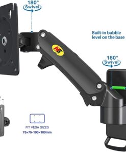 NB North Bayou TV Monitor Wall Mount Bracket Full Motion Articulating Swivel for 17-27 Inch Monitors with Gas Spring (Black Single Extension) F120-B Black 27 61vVcwxcc5L