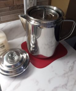 Coleman Stainless Steel Percolator Coffee Pot, 12-Cup Capacity Lightweight Coffee Percolator, No Filter Needed, Durable Outdoor Coffee Maker for Camping, Backpacking, RV, Stovetop, Campfire, & More 40 61vW1xIaBML 1