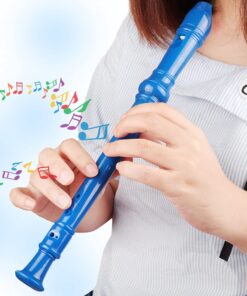 Mr.Power Soprano Recorder German Style C Key 8 Holes Easy Instrument for Beginners School Student Home Entertainment (Blue) Plastic, 3-piece detachable Blue 16 61vXvzwAgxS