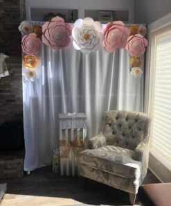 BalsaCircle 10 ft x 10 ft White Polyester Photography Backdrop Drapes Curtains Panels - Wedding Decorations Home Party Reception Supplies 38 61vdiEfiKfL